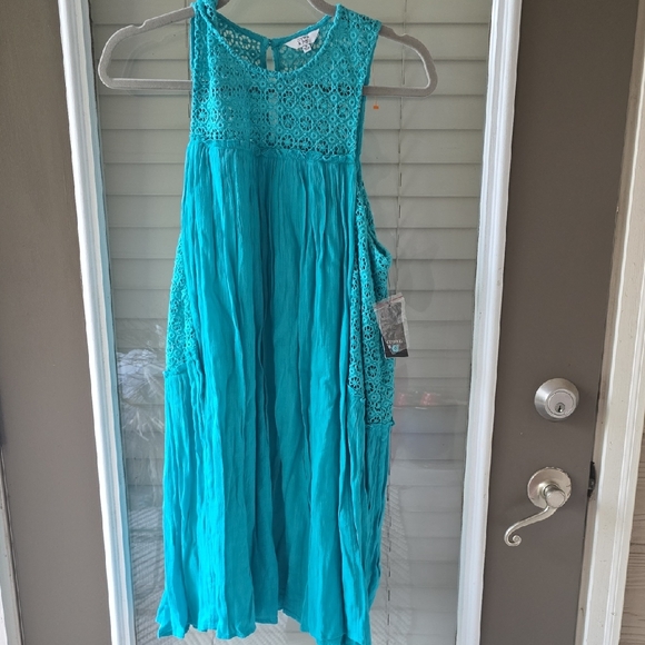 Crown & Ivy Teal Lace Dress - Picture 1 of 5